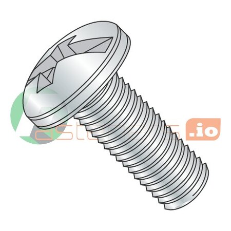 Newport Fasteners 1/4"-20 x 2-1/2 in Combination Phillips/Slotted Pan Machine Screw, Zinc Plated Steel, 800 PK 924487